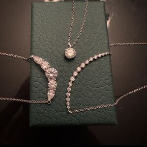 Elegant Silver 925 Necklaces with AAA Cz  Accents Bundle
